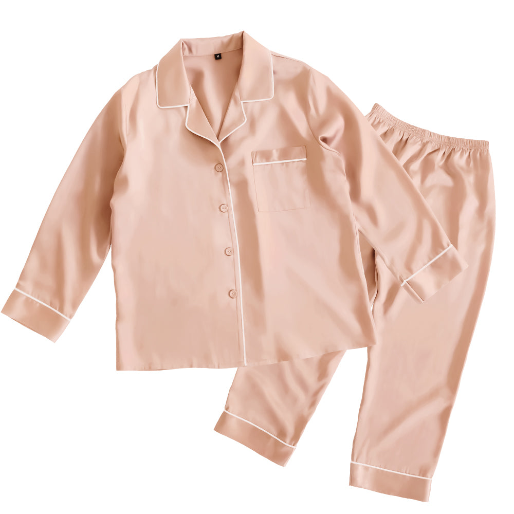 シルク レディースパジャマ(長袖上下セット)