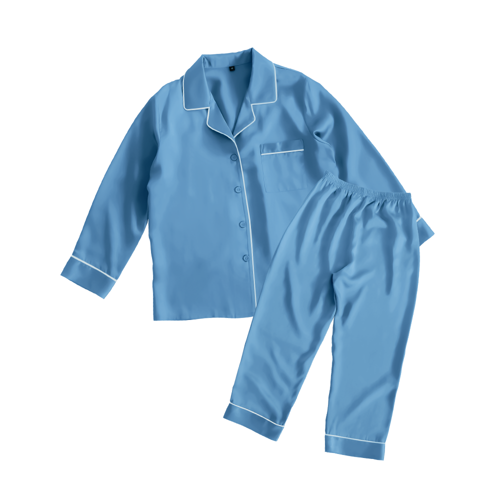 シルク レディースパジャマ(長袖上下セット)