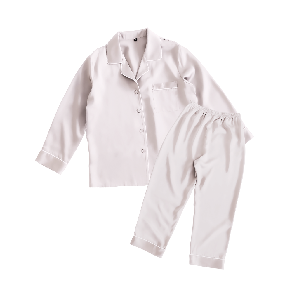 シルク レディースパジャマ(長袖上下セット)