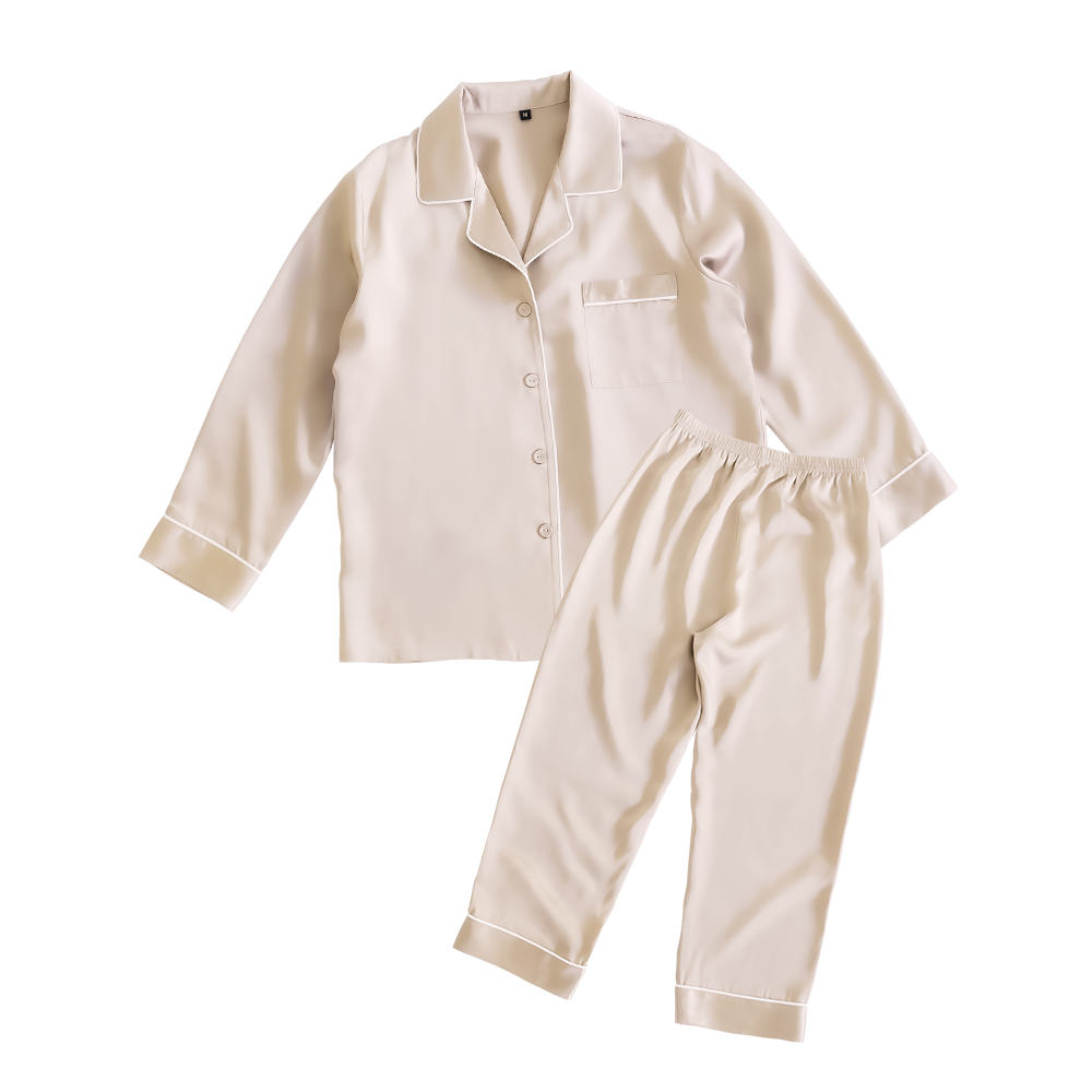 シルク レディースパジャマ(長袖上下セット)