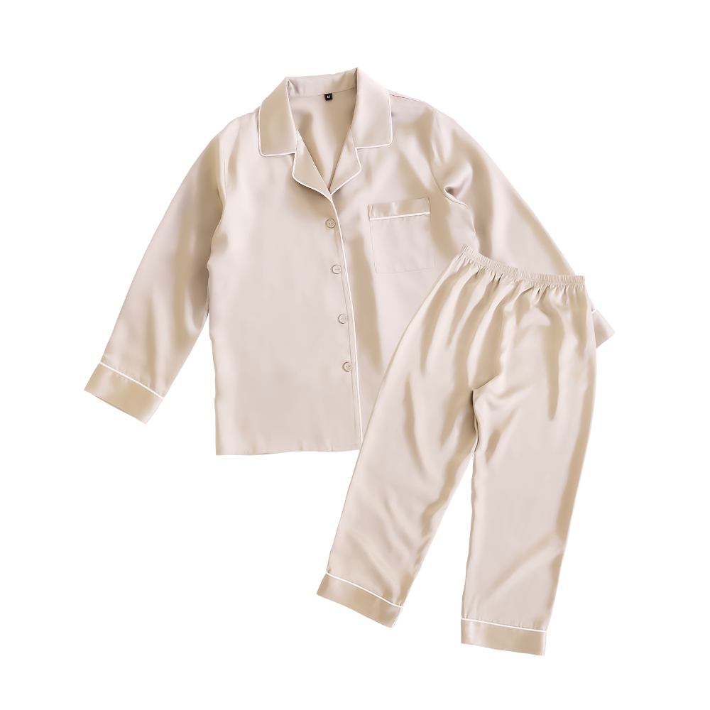 シルク レディースパジャマ(長袖上下セット)