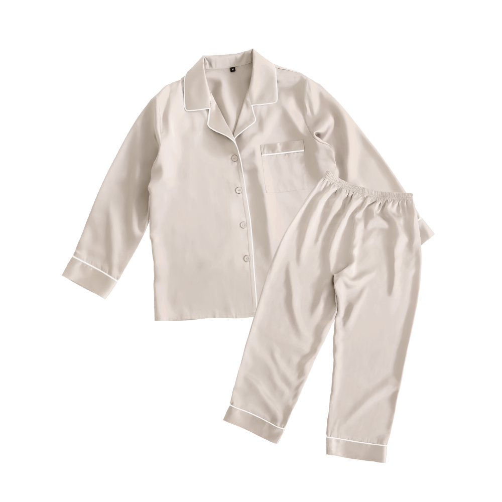 シルク レディースパジャマ(長袖上下セット)