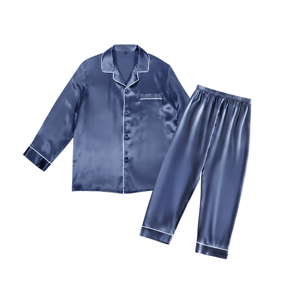 シルク メンズパジャマ(長袖上下セット)