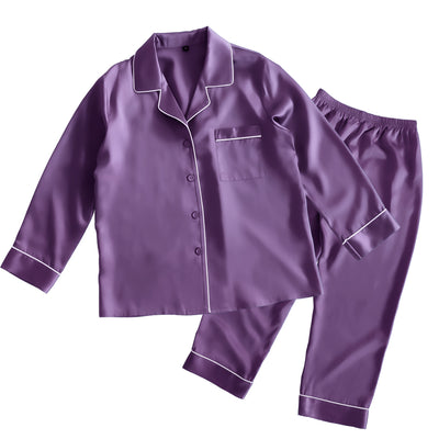 シルク レディースパジャマ(長袖上下セット)