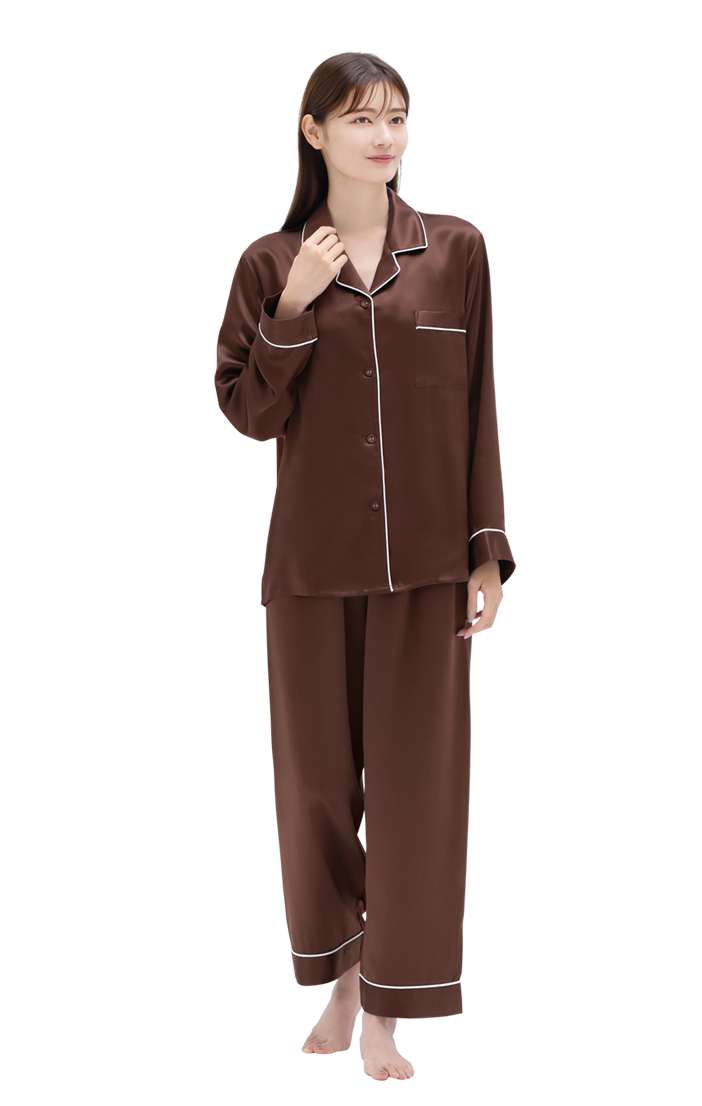 ココシルク COCOSILK パジャマ長袖　シルク100%ブラウン　M 楽天市場】【楽天1位】COCOSILK シルク100% パジャマ レディース