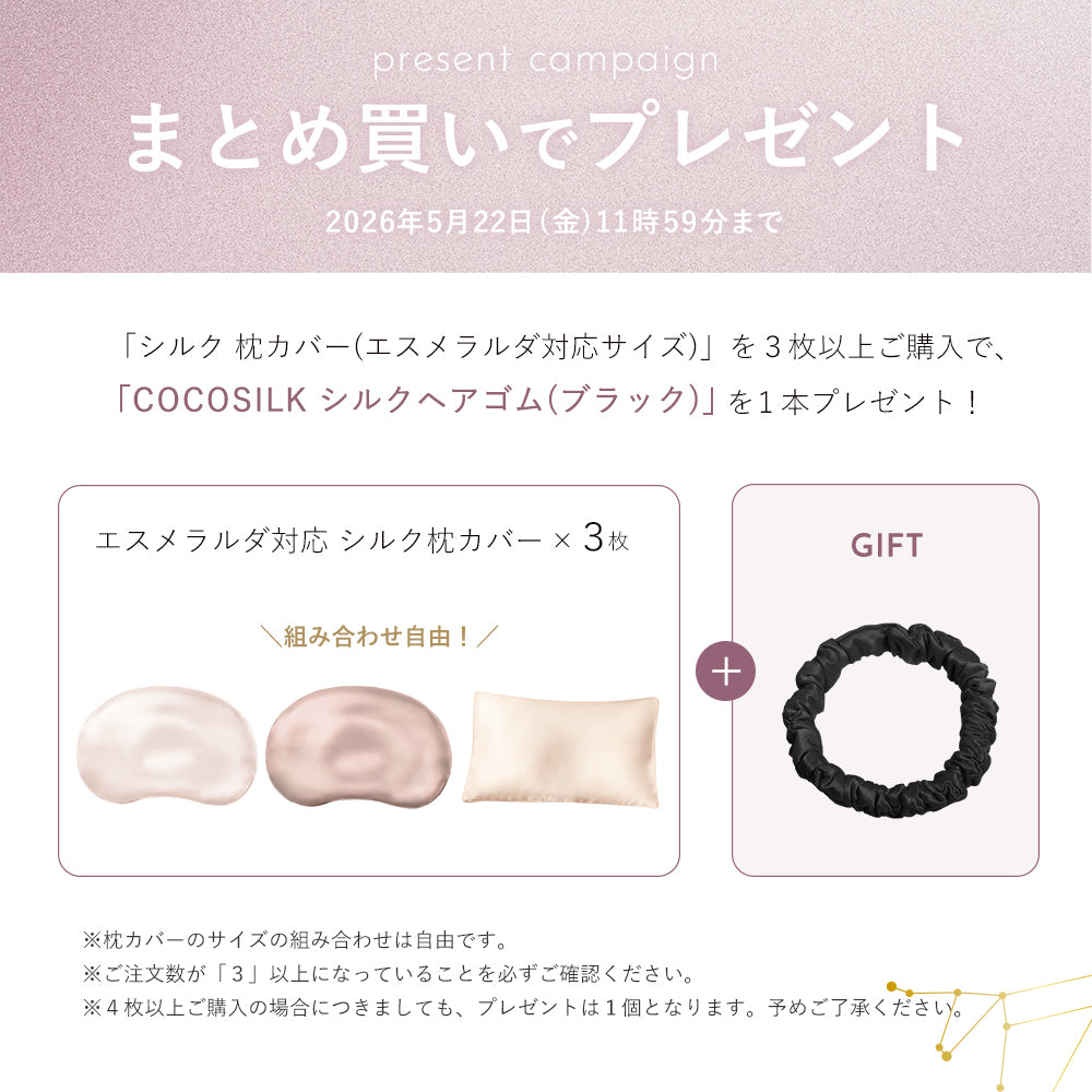 COCOSILK シルク 枕カバー エスメラルダ 呼吸するドーナツ枕 スライド